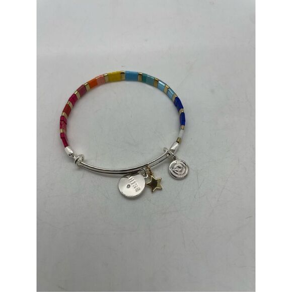 Love This Life Two-Tone Multicolor "Shine" Star Bangle Bracelet Gift Idea Pride - Picture 4 of 7